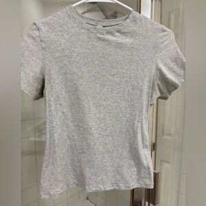 SKIMS Heather Gray Short Sleeve Tee